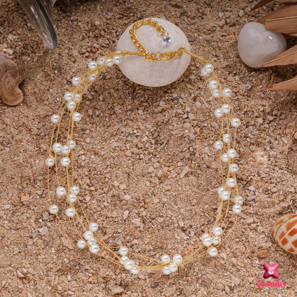 Boho-Chic Pearl Necklace - Image 4