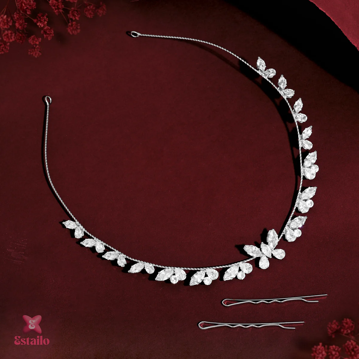 Butterfly Sparkling Solitaire Hair Clip - Image 2