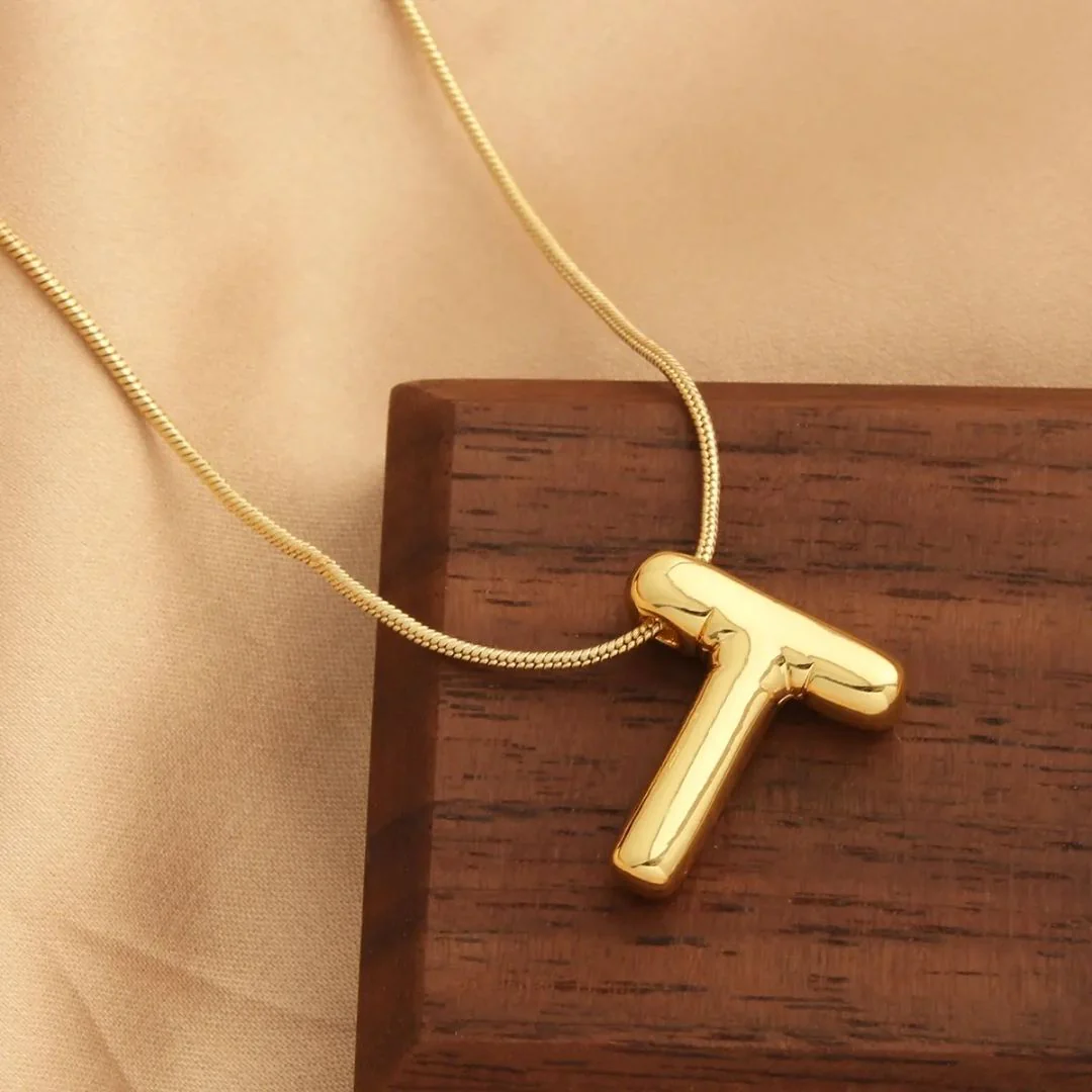 Chunky Initial T Necklace - Image 3