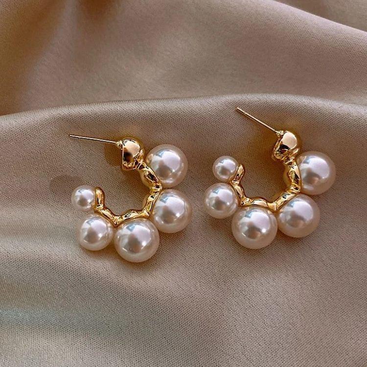 Dazzle Pearl Hoops Earring