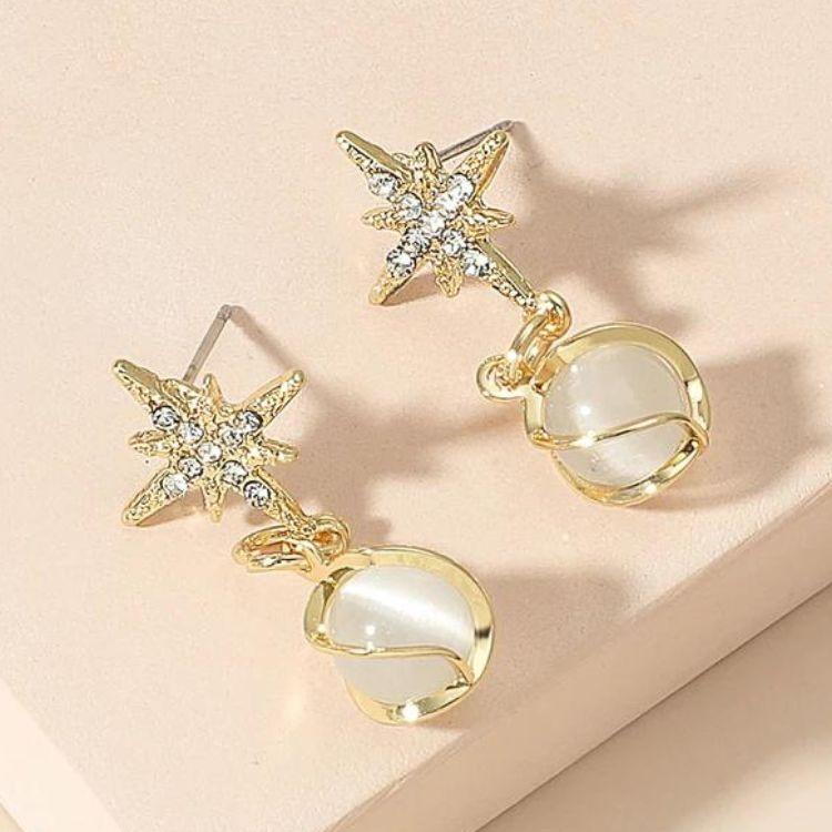 Cozy Crystal Star Earrings - Image 3