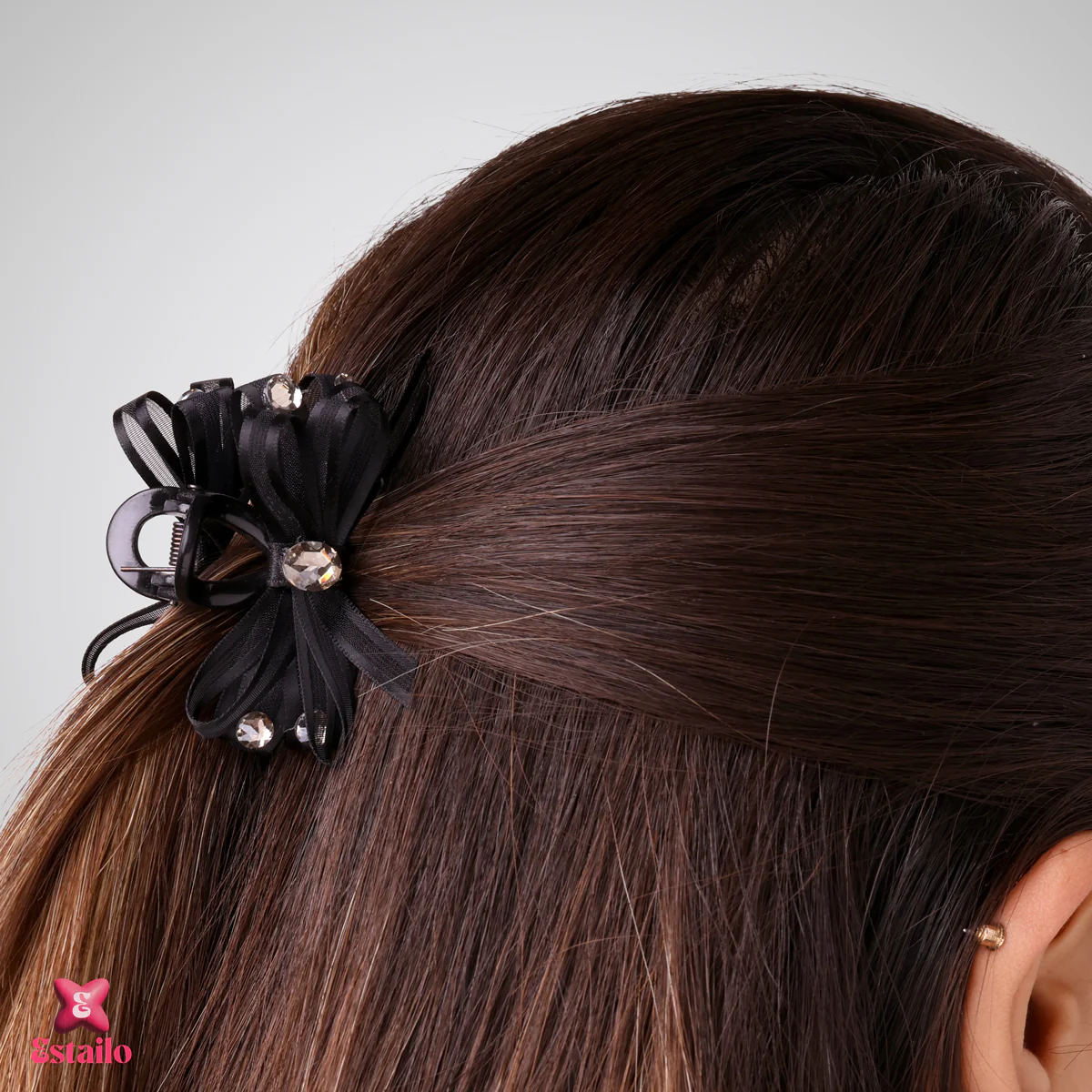Embellished Bow Hair Clip - Image 2