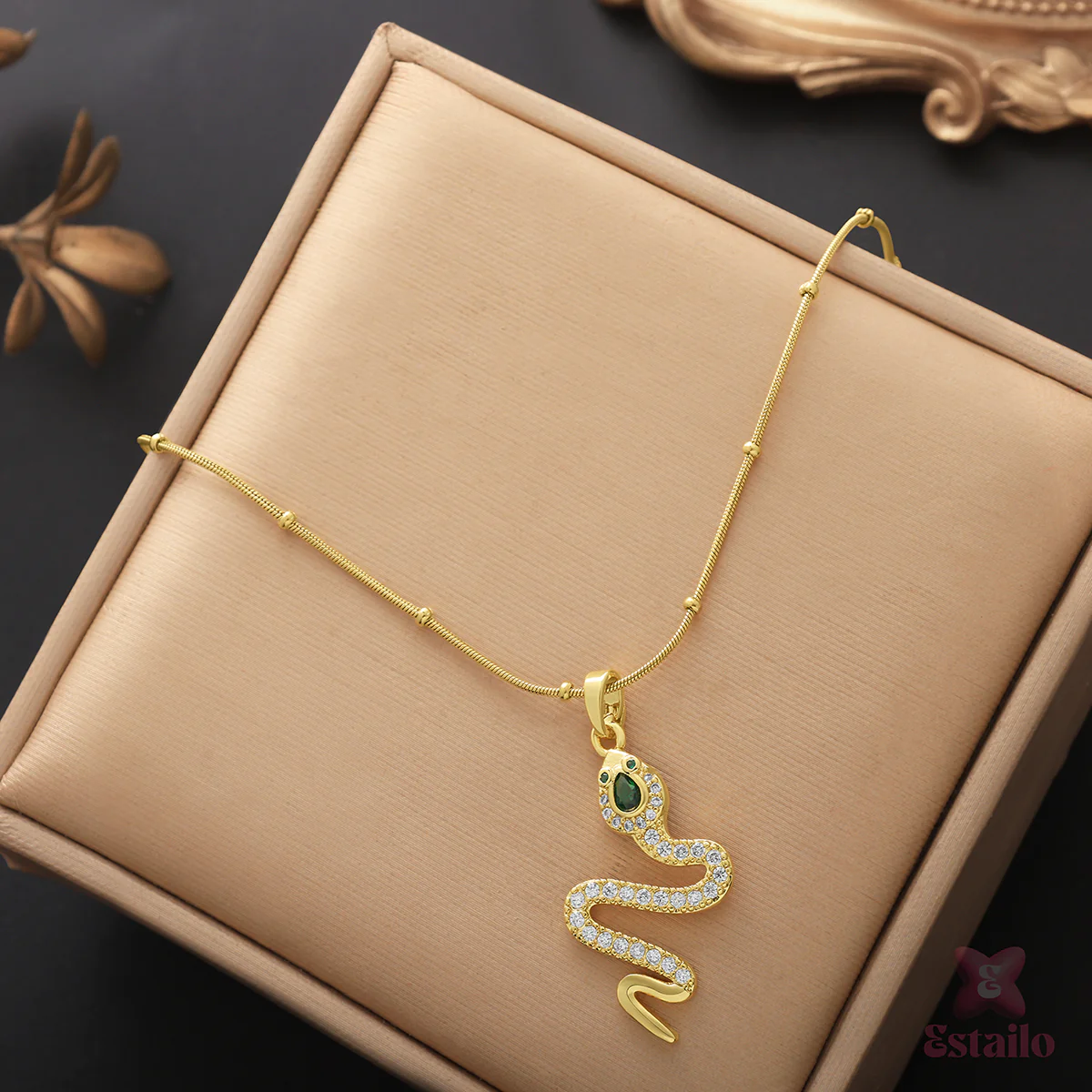 Emerald Serpent Necklace - Image 2