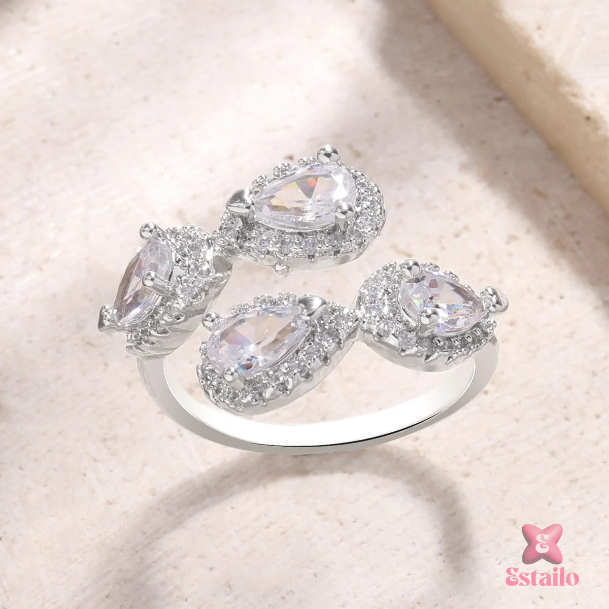 Estailo Pear Cascade Ring - Image 4