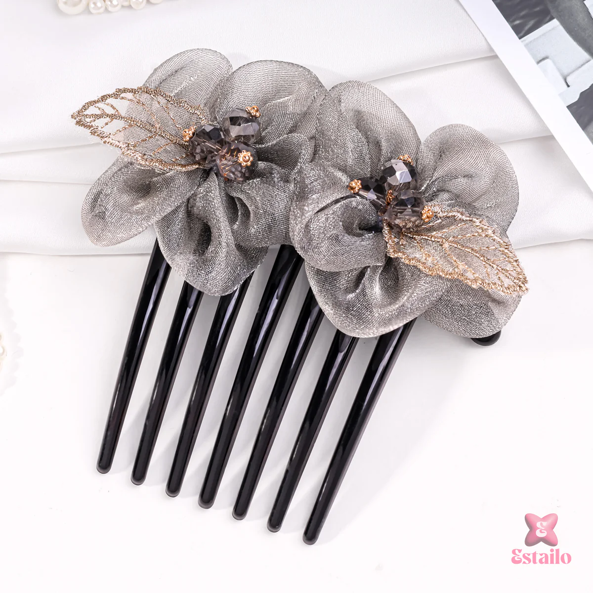 Floral Halo Hair Comb - Image 2