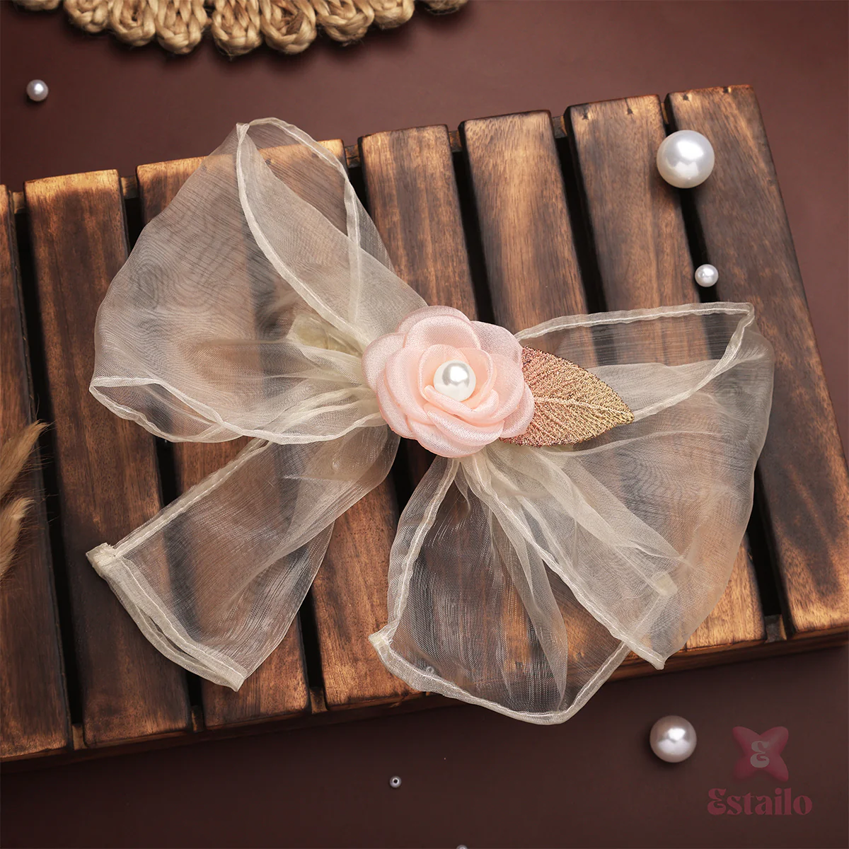 Gauzy Rose Hair Clip - Image 2