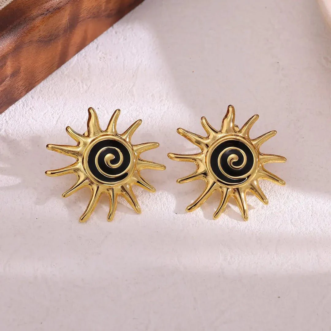 Goddess Sun Stud Earrings - Image 3