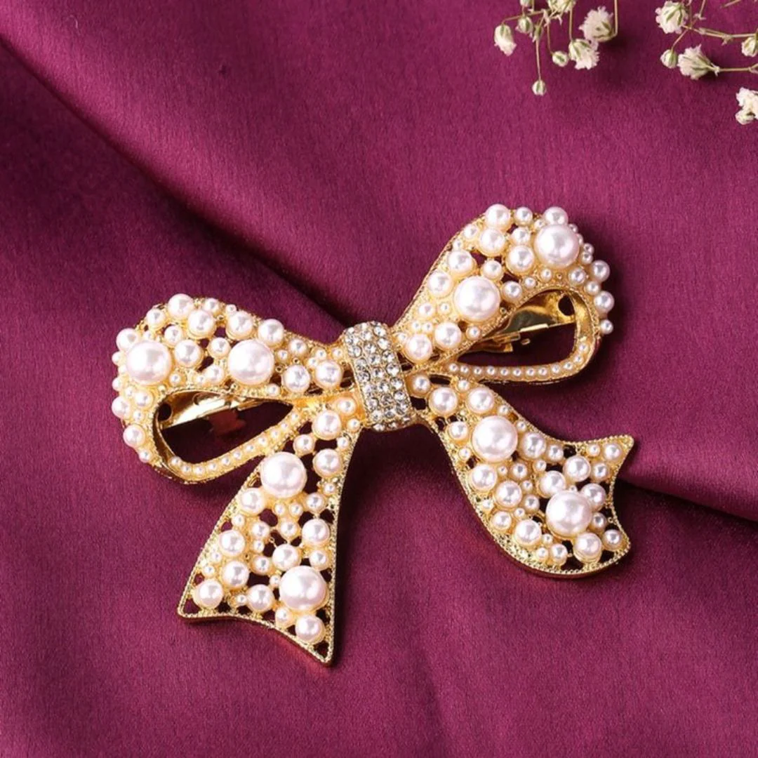 Golden Bowknot Hair Clip - Image 4