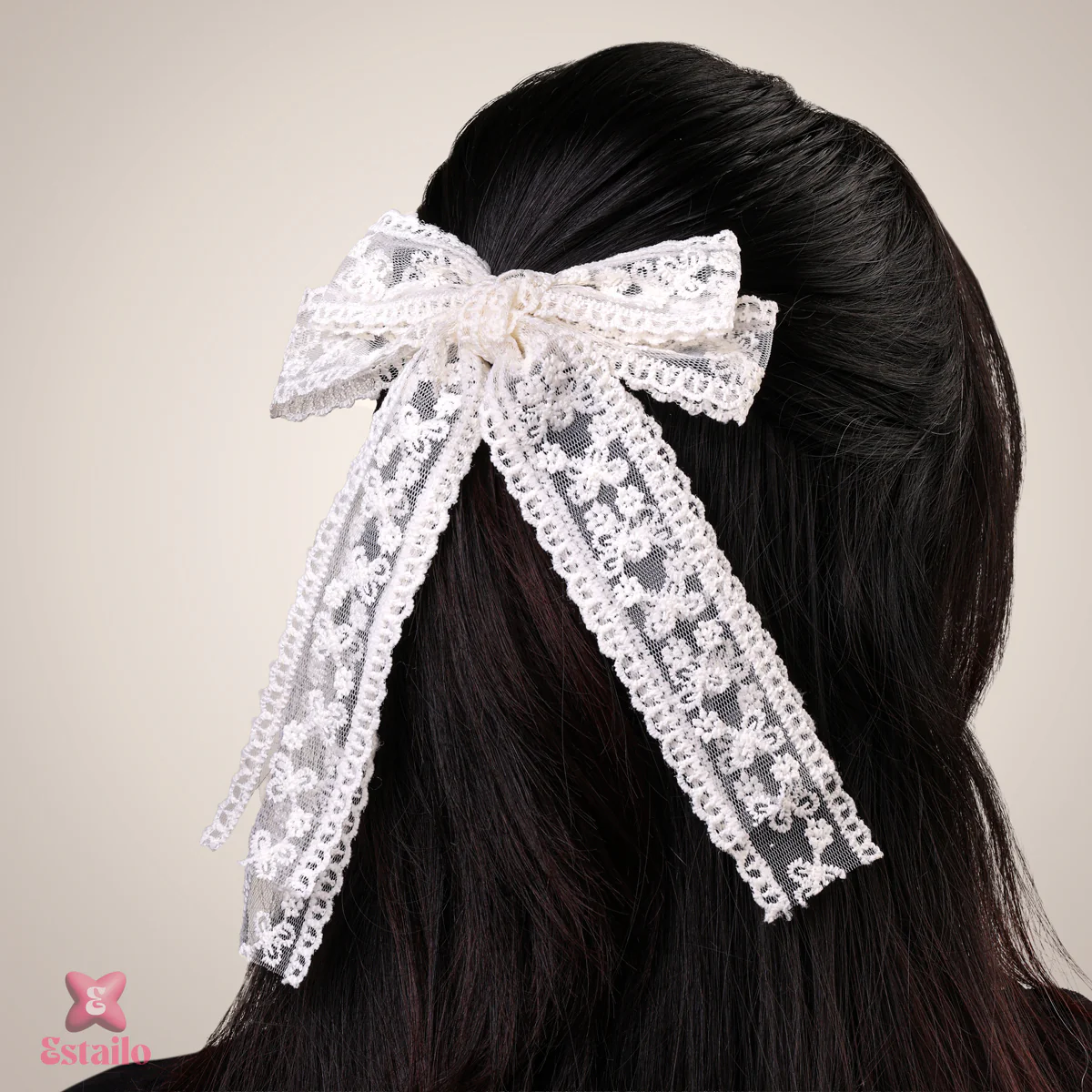 Ivory Grace Bow Clip - Image 4