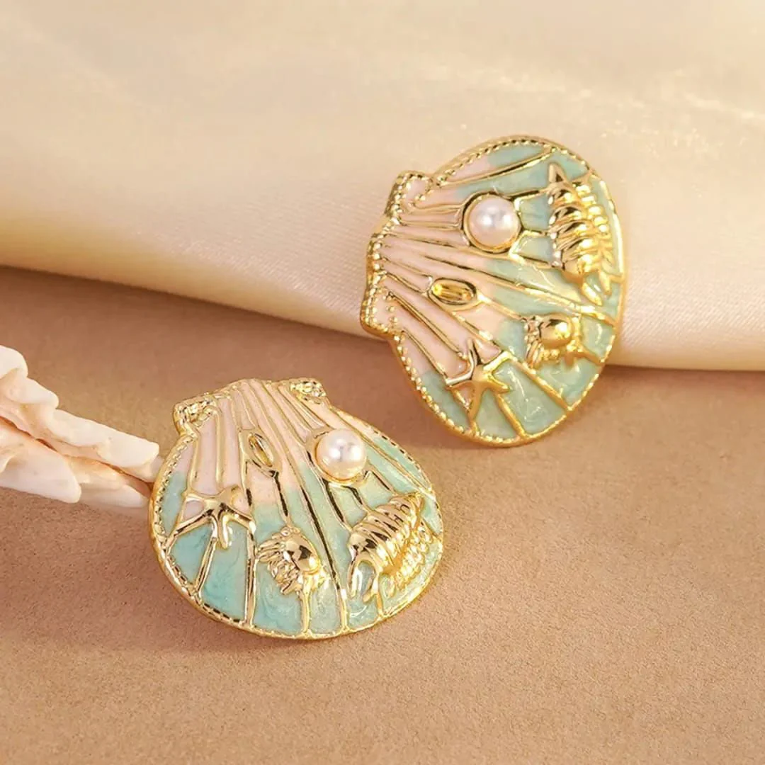 Mermaid Treasure Stud Earrings - Image 2