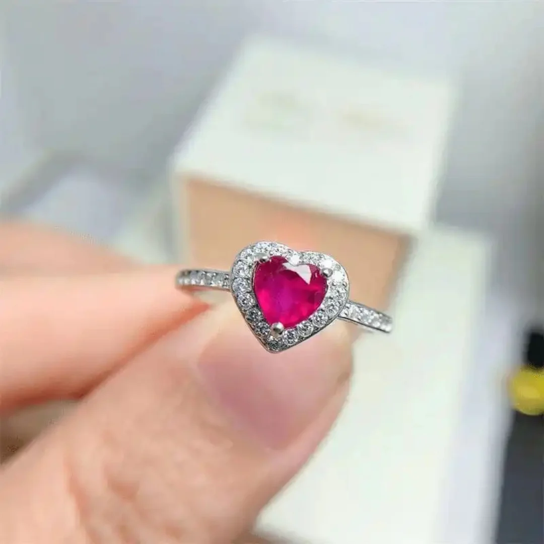 Regal Ruby Heart Ring - Image 6
