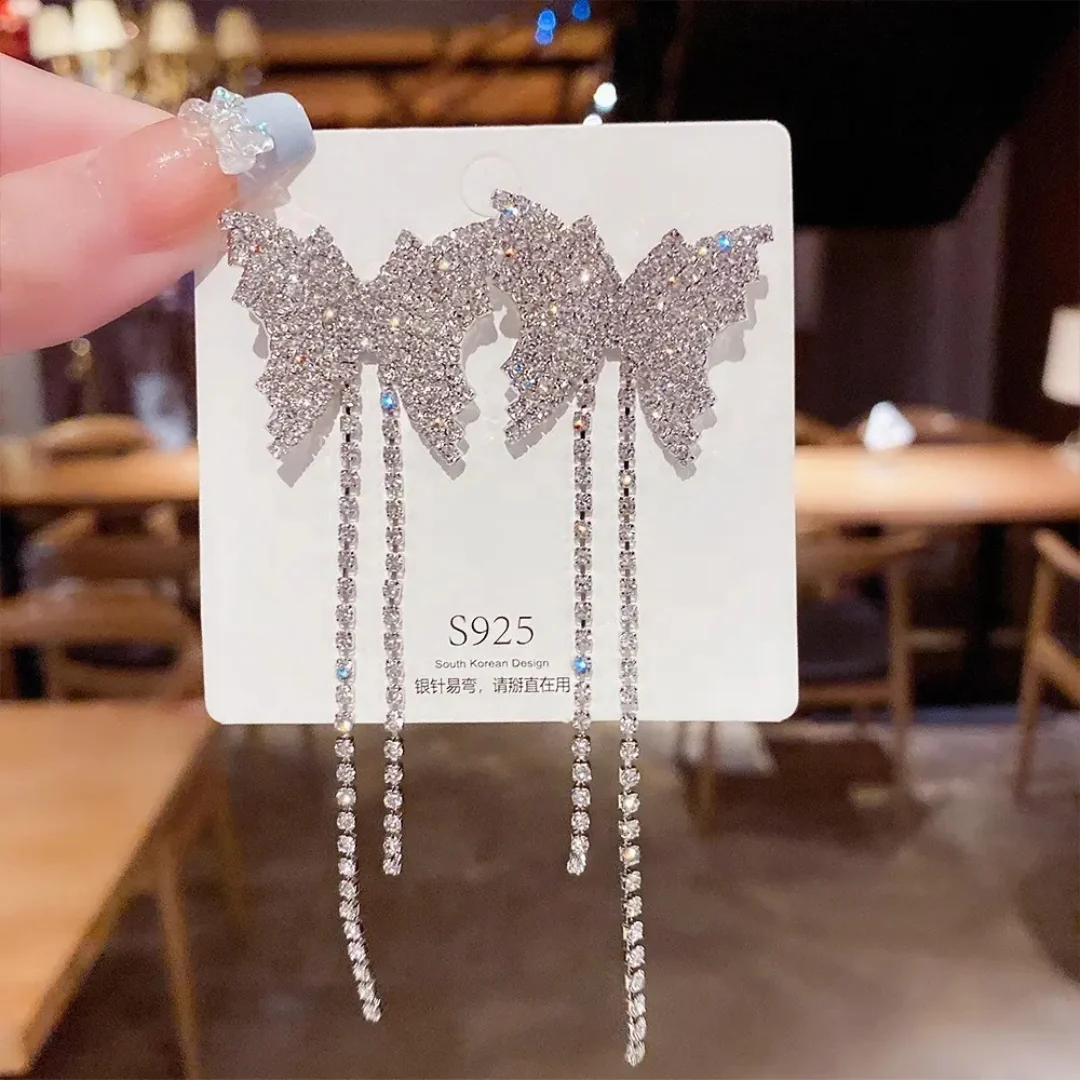 Silver Mist Butterfly Dangle Earrings - Image 7