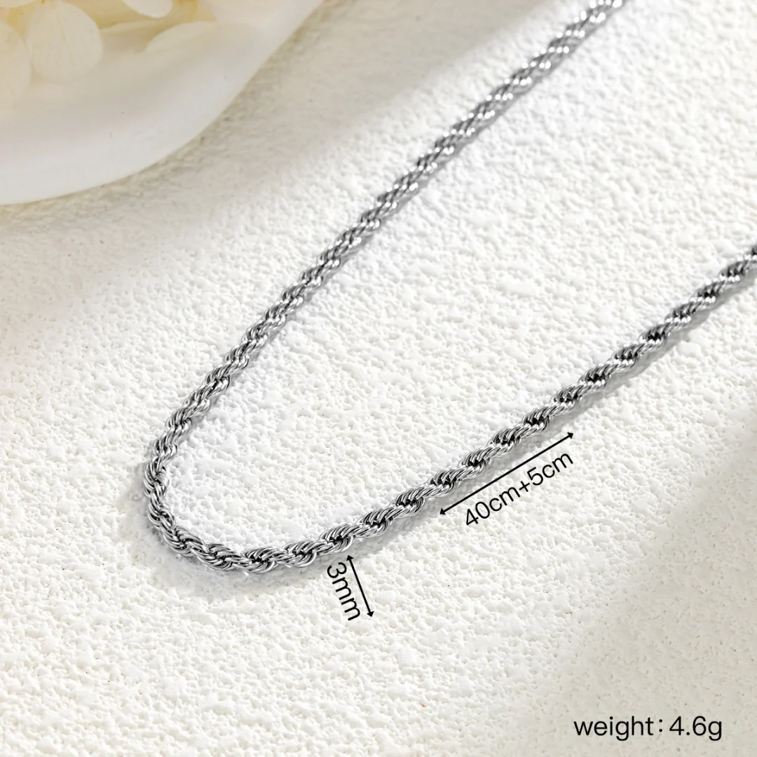 Silver Serpentine Chain Necklace - Image 3
