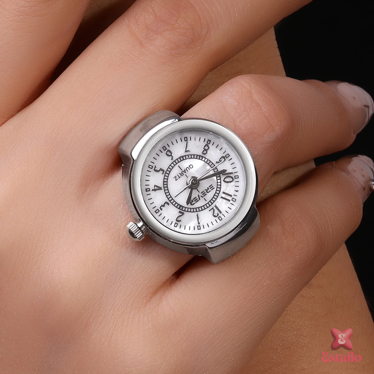 Silver Tone Watch Ring