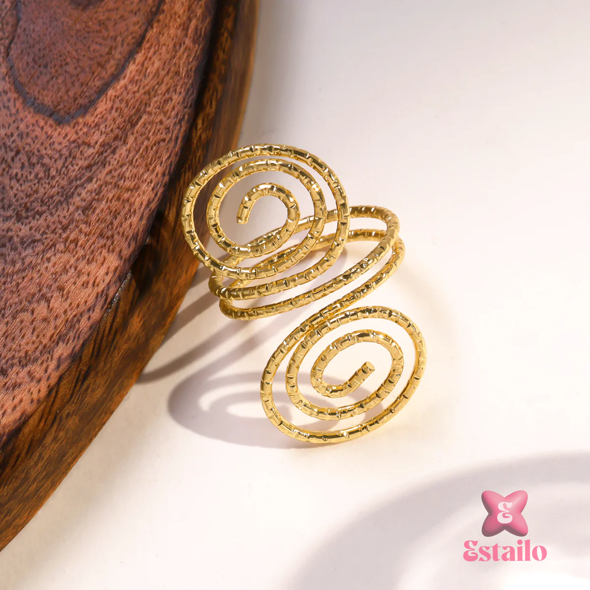 Spiral Wrap Gold Ring - Image 3