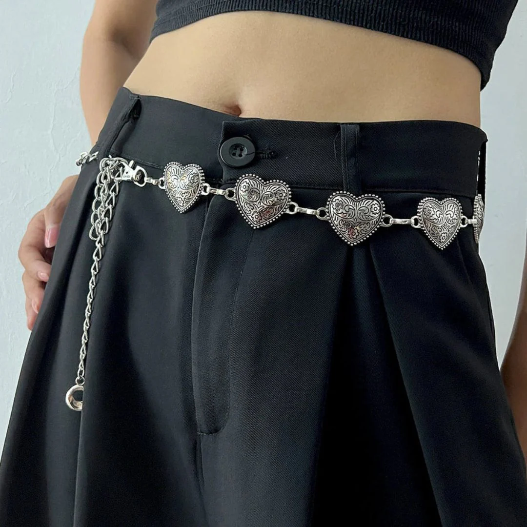 Vintage Heart Waist Chain Belt - Image 2